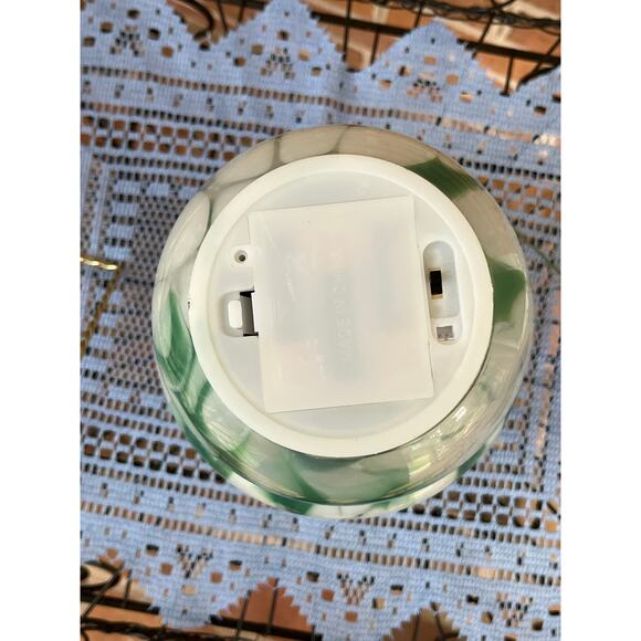 Confetti Glass Mushroom Light Lamp Green & White Boho - Picture 4 of 8